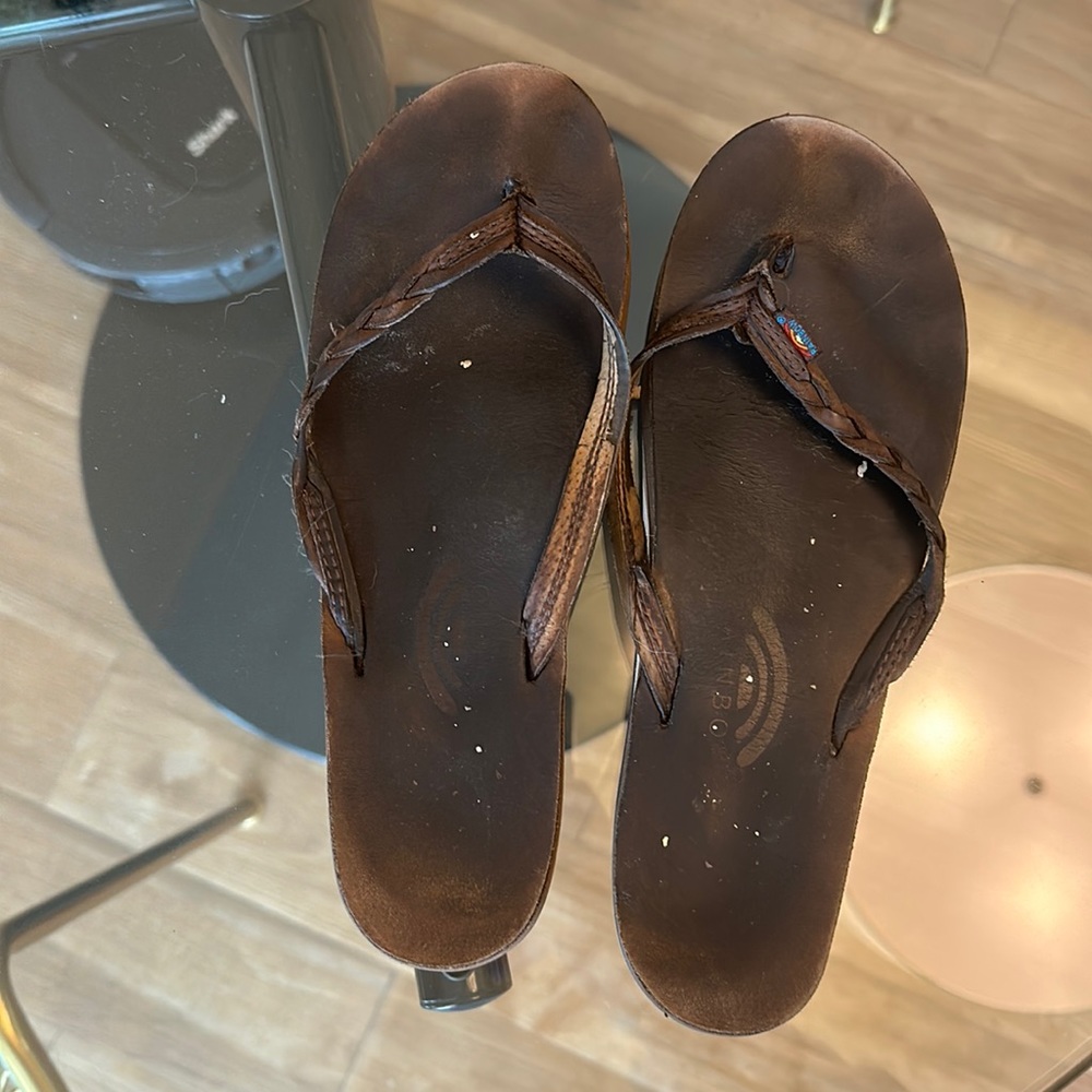 Rainbow braided sandals